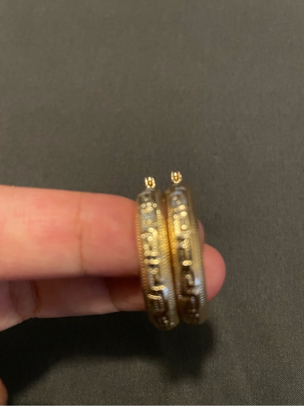 New - 14k gold finish Greek earrings